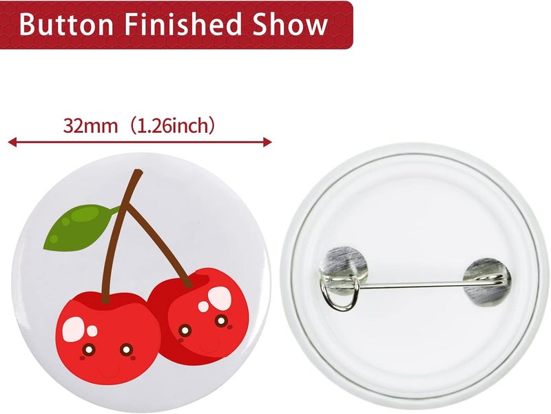 Onemorello 200 Sets Button Maker Supplies, 1.26 inch / 32mm Button Parts Buttons Supplies, Approx. 1.25 in Blank Badge Parts with Blank Paper for Buttons Maker Machine Pin Maker Press - Image 4